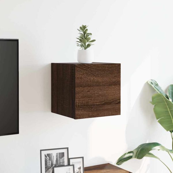 Armadietto Tv Montato A Parete Rovere Marrone 30,5x30x30 cm - Image 3