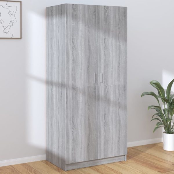 Armadio Grigio Sonoma 80x52x180 Cm In Legno Multistrato