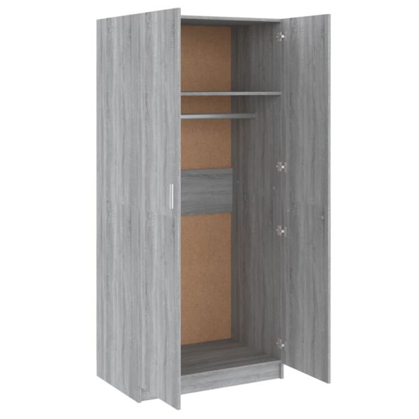 Armadio Grigio Sonoma 80x52x180 Cm In Legno Multistrato - Image 5