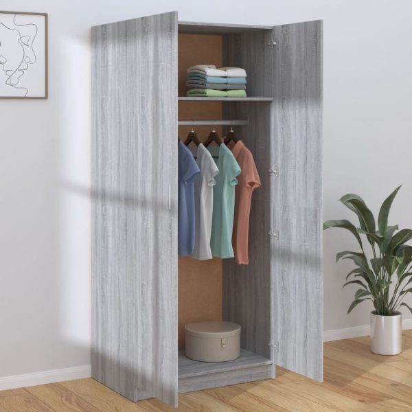 Armadio Grigio Sonoma 80x52x180 Cm In Legno Multistrato - Image 6