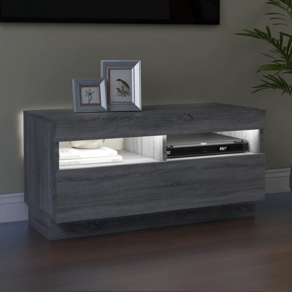 Mobile Porta Tv Con Luci Led Grigio Sonoma 80x35x40 cm - Image 5