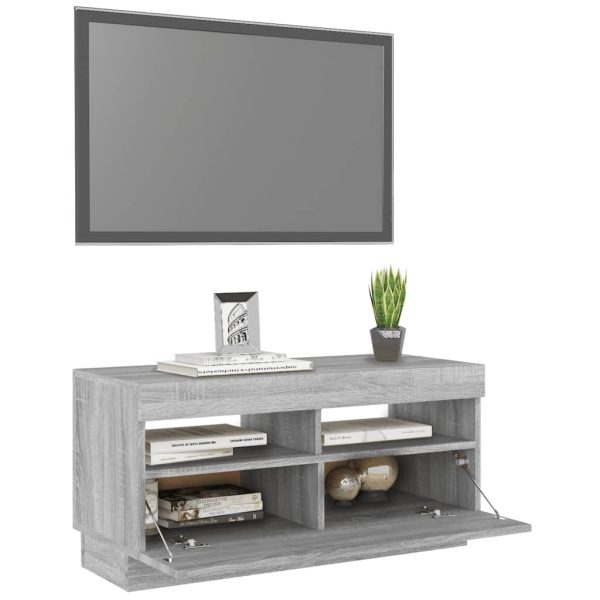 Mobile Porta Tv Con Luci Led Grigio Sonoma 80x35x40 cm - Image 6