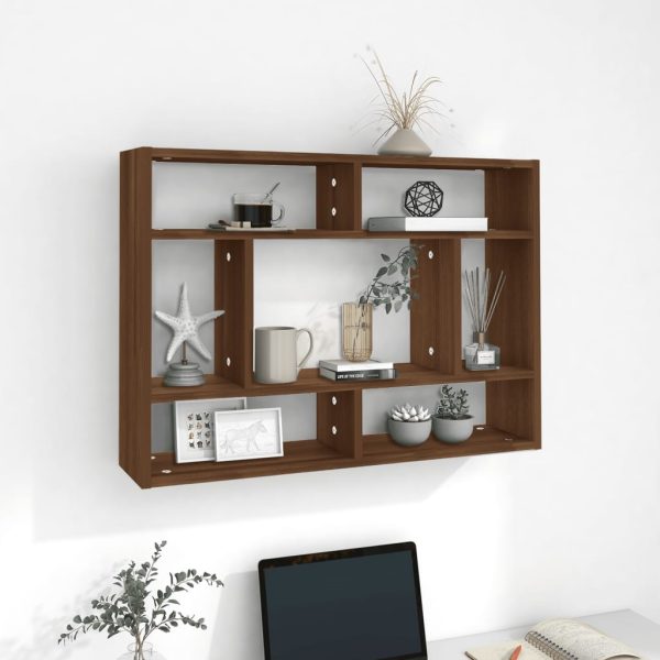 Mensola A Muro Rovere Marrone 75x16x55 Cm In Legno Multistrato