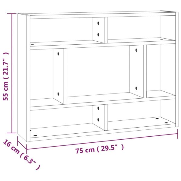 Mensola A Muro Rovere Marrone 75x16x55 Cm In Legno Multistrato - Image 6