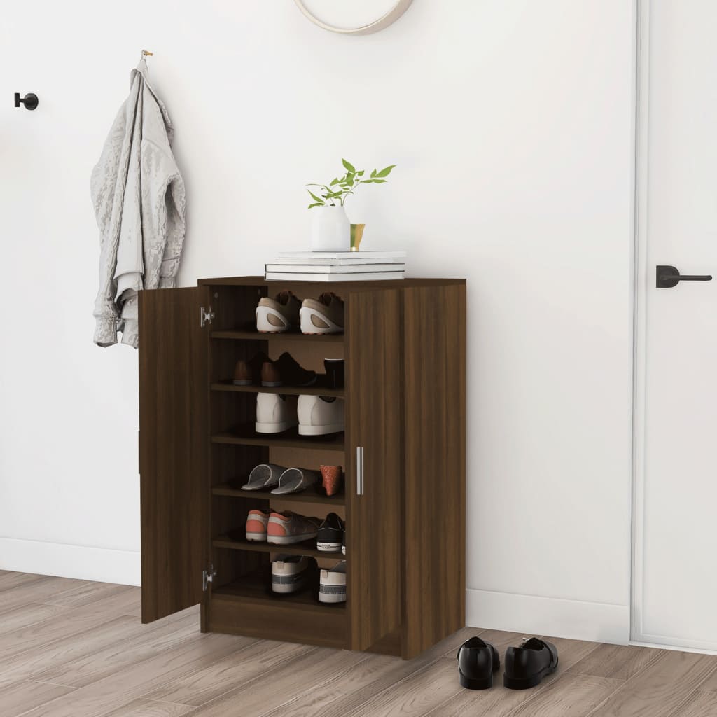 Scarpiera Rovere Marrone 60x35x92 Cm In Legno Multistrato