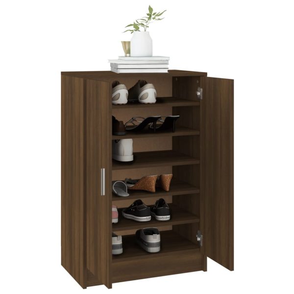 Scarpiera Rovere Marrone 60x35x92 Cm In Legno Multistrato - Image 4