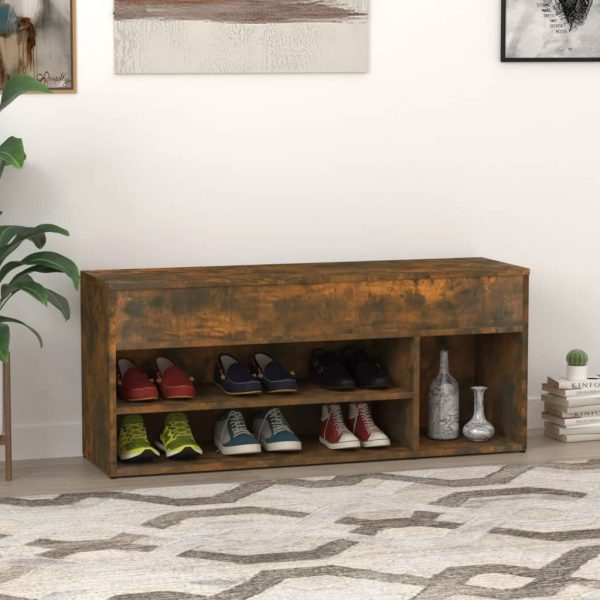 Scarpiera Rovere Fumo 105x30x45 Cm In Legno Multistrato - Image 4