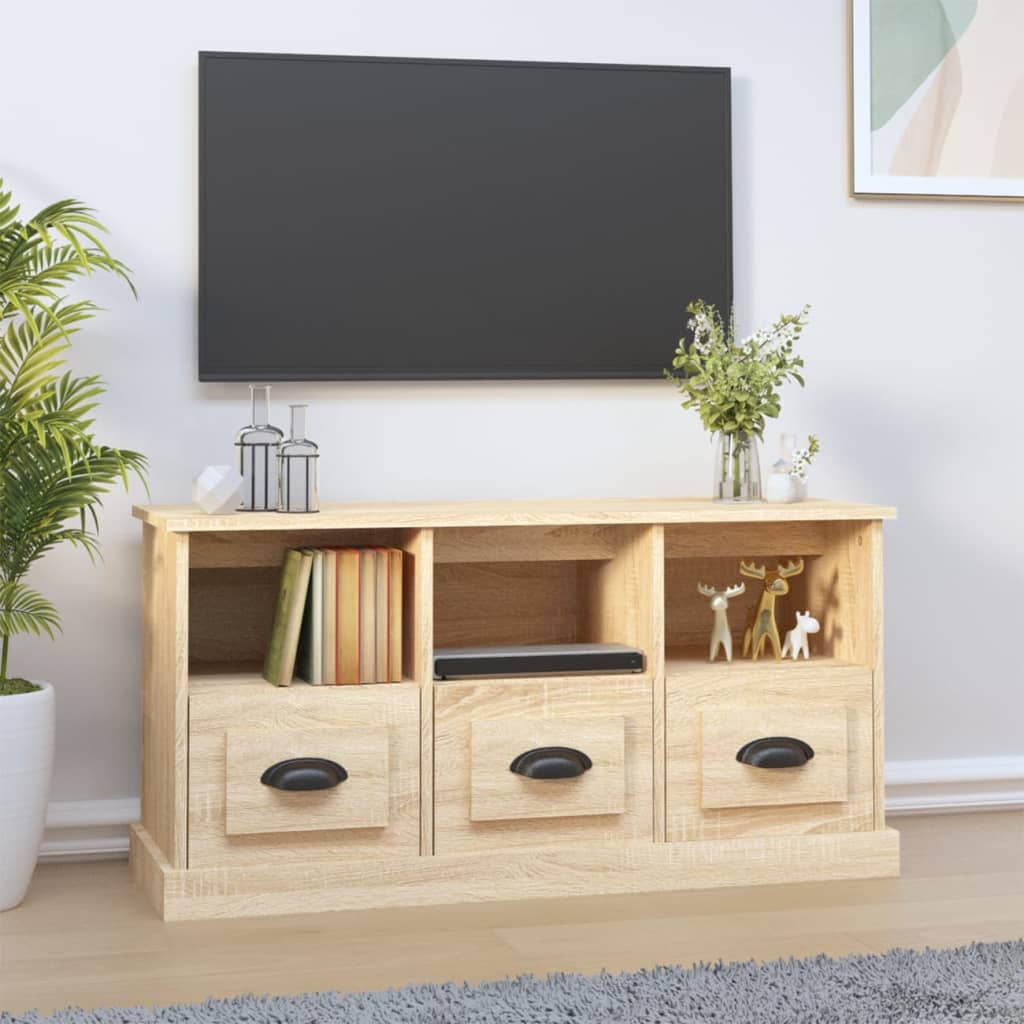 Mobile Per Tv Rovere Sonoma 100x35x50 Cm In Legno Multistrato