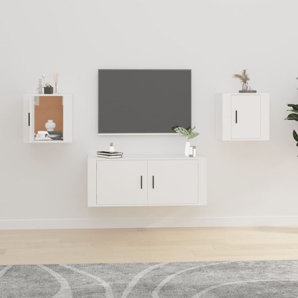 Mobili Porta Tv A Parete 2 Pz Bianco 40x34,5x40 cm