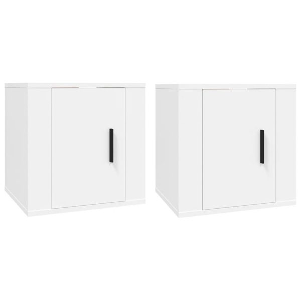 Mobili Porta Tv A Parete 2 Pz Bianco 40x34,5x40 cm - Image 2
