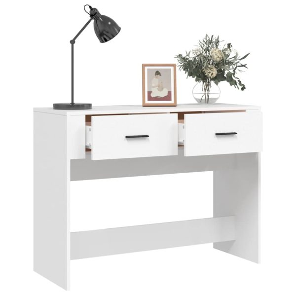Tavolino Consolle Bianco 100x39x75 Cm In Legno Multistrato - Image 5