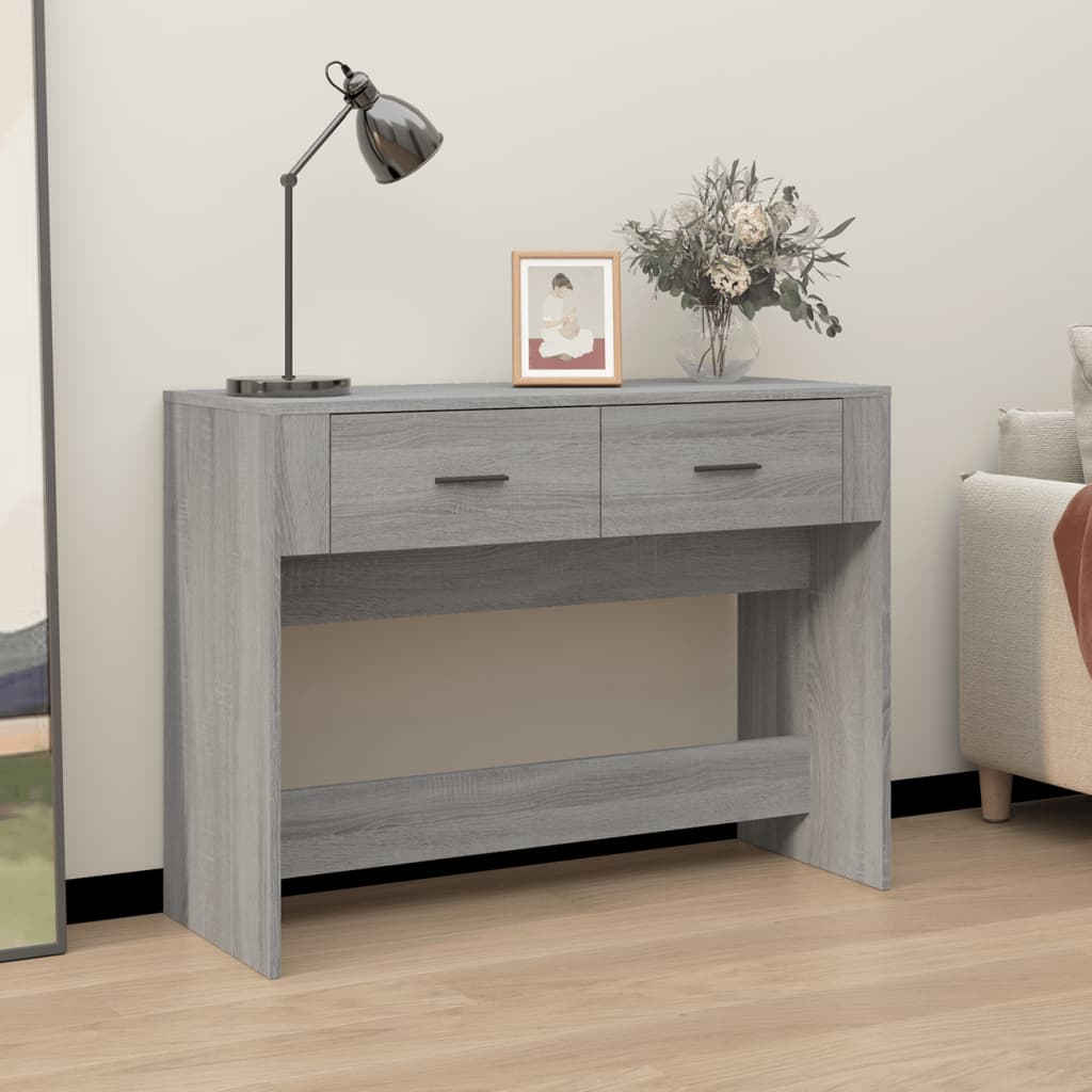 Tavolo Consolle Grigio Sonoma 100x39x75 Cm In Legno Multistrato