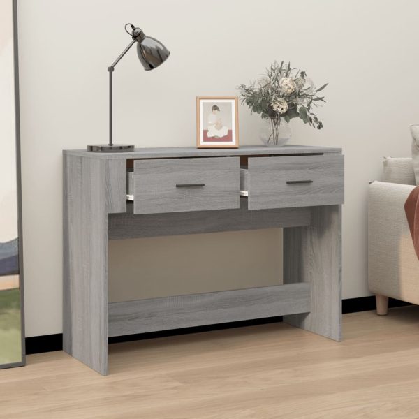 Tavolo Consolle Grigio Sonoma 100x39x75 Cm In Legno Multistrato - Image 3