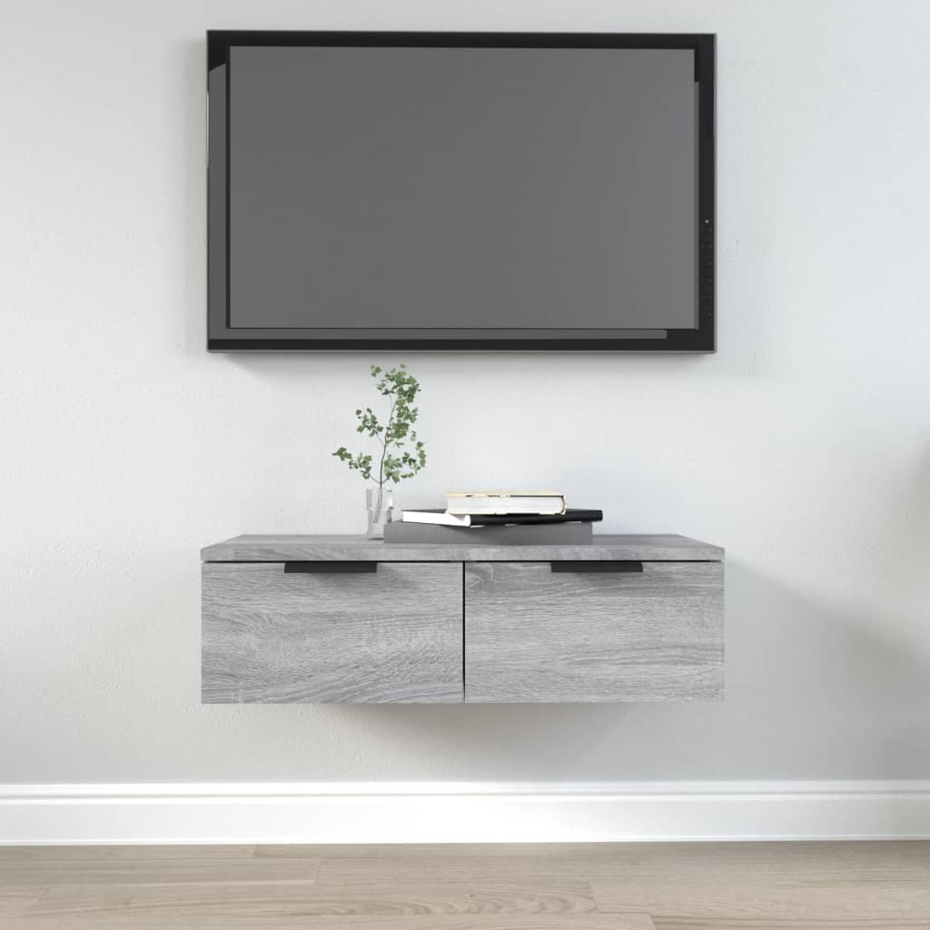 Armadietto A Muro Grigio Sonoma 68x30x20cm In Legno Multistrato