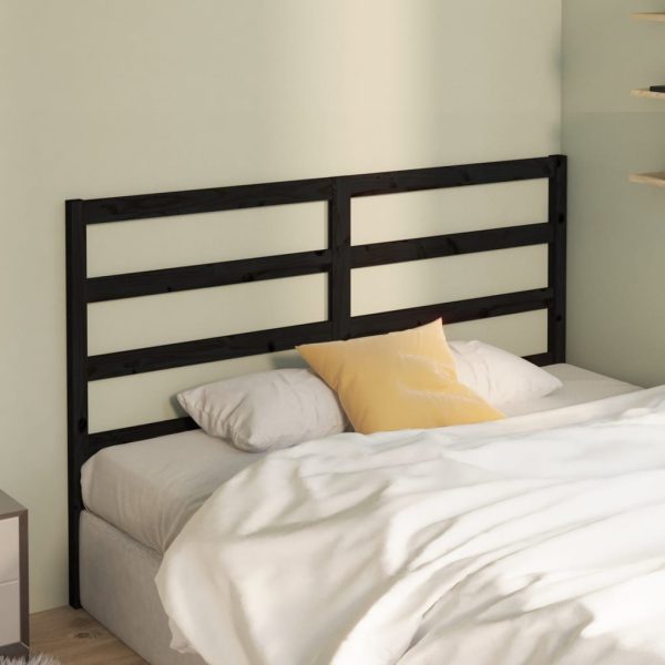 Testiera Per Letto Nera 166x4x100 Cm In Legno Massello Di Pino - Image 3
