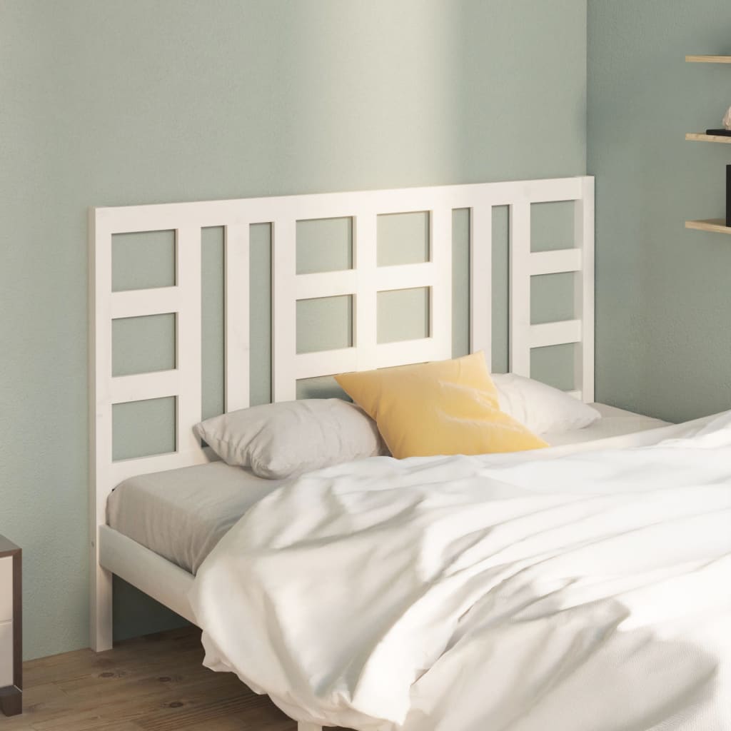 Testiera Per Letto Bianca 156x4x100 Cm Legno Massello Di Pino