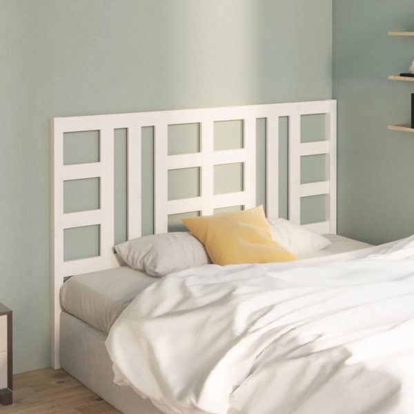 Testiera Per Letto Bianca 156x4x100 Cm Legno Massello Di Pino - Image 3