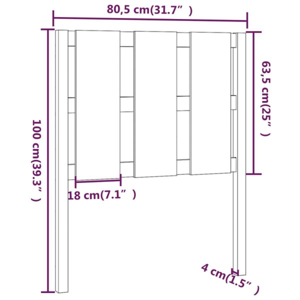 Testiera Per Letto Ambra 80,5x4x100cm In Legno Massello Di Pino - Image 6