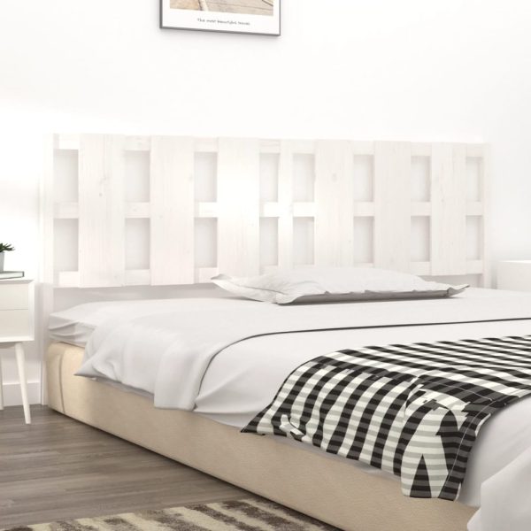 Testiera Per Letto Bianca 205,5x4x100 Cm Legno Massello Di Pino - Image 3
