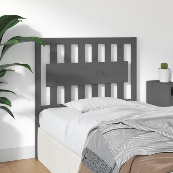 Testiera Per Letto Grigia 95,5x4x100 Cm Legno Massello Di Pino - Image 4