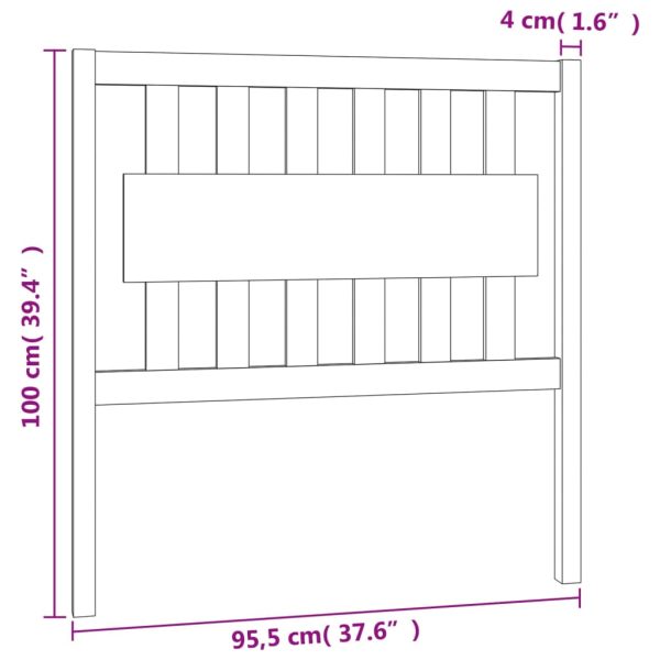 Testiera Per Letto Grigia 95,5x4x100 Cm Legno Massello Di Pino - Image 6