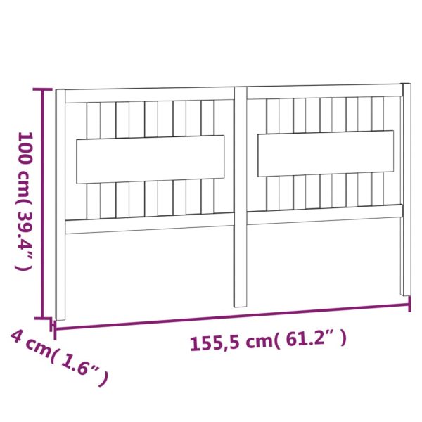 Testiera Per Letto 155,5x4x100 Cm In Legno Massello Di Pino - Image 6
