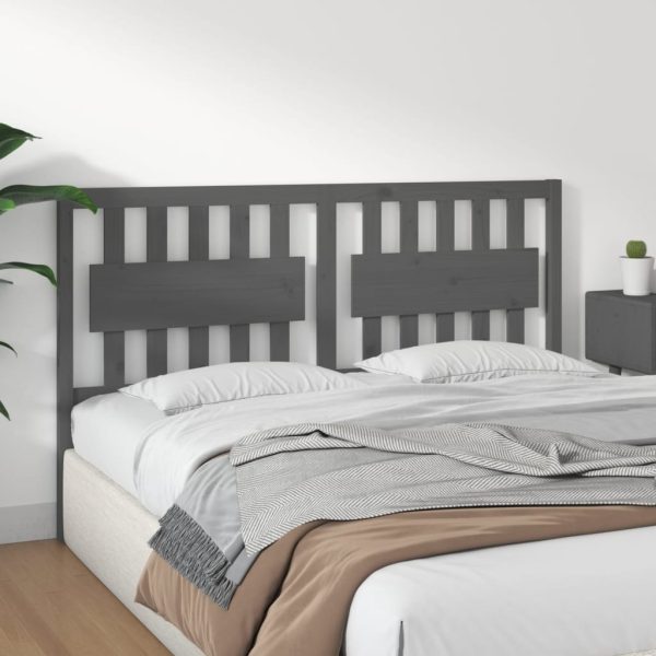 Testiera Per Letto Grigia 165,5x4x100 Cm Legno Massello Di Pino - Image 4