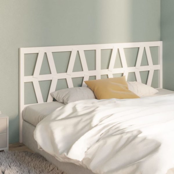 Testiera Per Letto Bianca 206x4x100 Cm Legno Massello Di Pino - Image 4