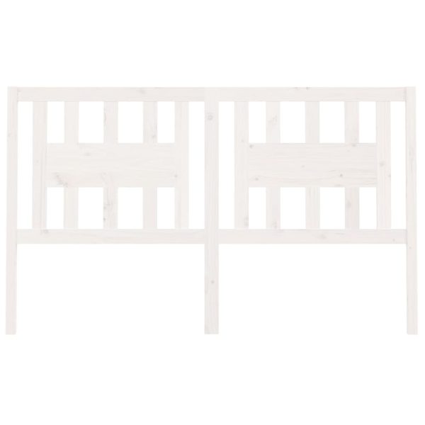 Testiera Per Letto Bianca 126x4x100cm In Legno Massello Di Pino - Image 3