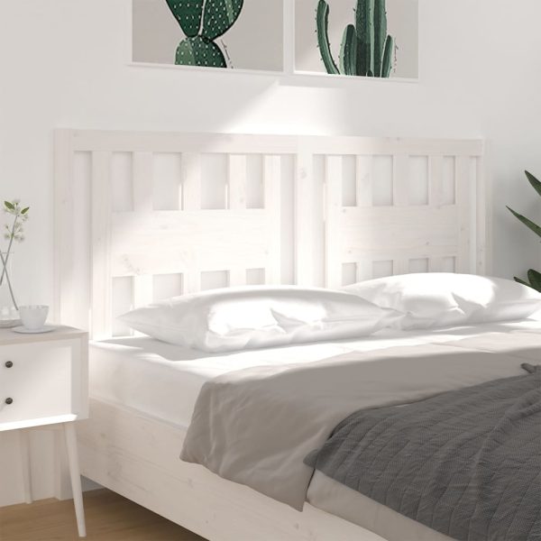 Testiera Per Letto Bianca 126x4x100cm In Legno Massello Di Pino - Image 4