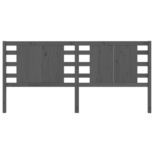 Testiera Per Letto Grigia 126x4x100cm In Legno Massello Di Pino - Image 3