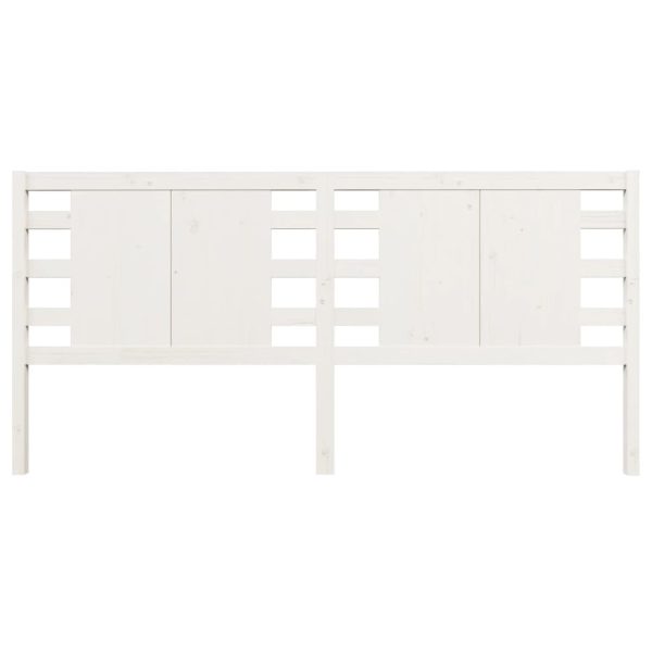 Testiera Per Letto Bianca 206x4x100 Cm Legno Massello Di Pino - Image 3