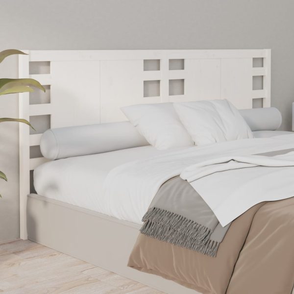 Testiera Per Letto Bianca 206x4x100 Cm Legno Massello Di Pino - Image 5