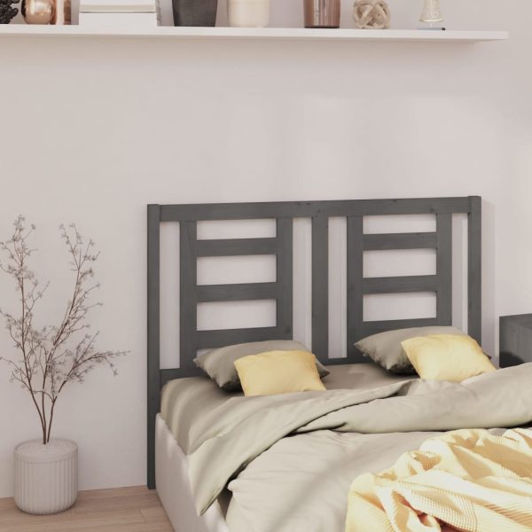 Testiera Per Letto Grigia 126x4x100cm In Legno Massello Di Pino - Image 4