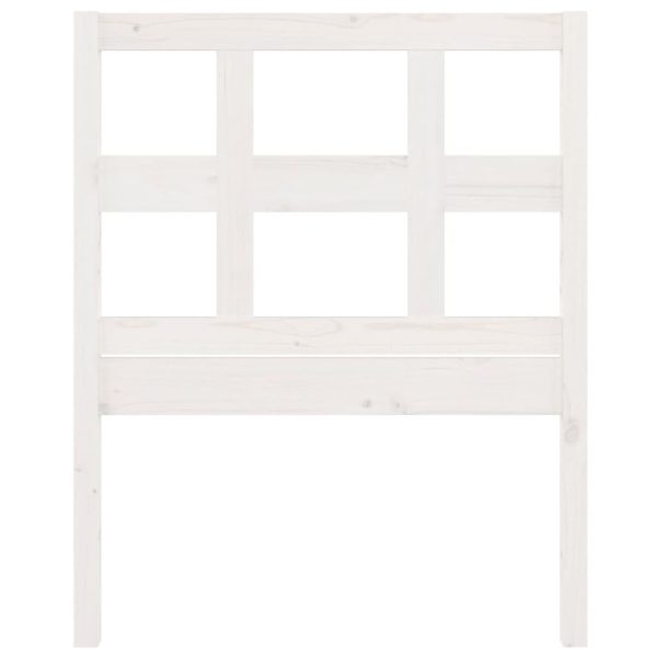 Testiera Per Letto Bianca 95,5x4x100 Cm Legno Massello Di Pino - Image 4