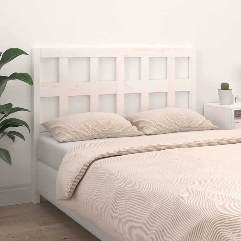 Testiera Per Letto Bianca 145,5x4x100 Cm Legno Massello Di Pino