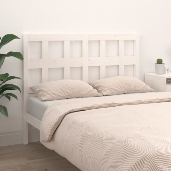Testiera Per Letto Bianca 145,5x4x100 Cm Legno Massello Di Pino - Image 3