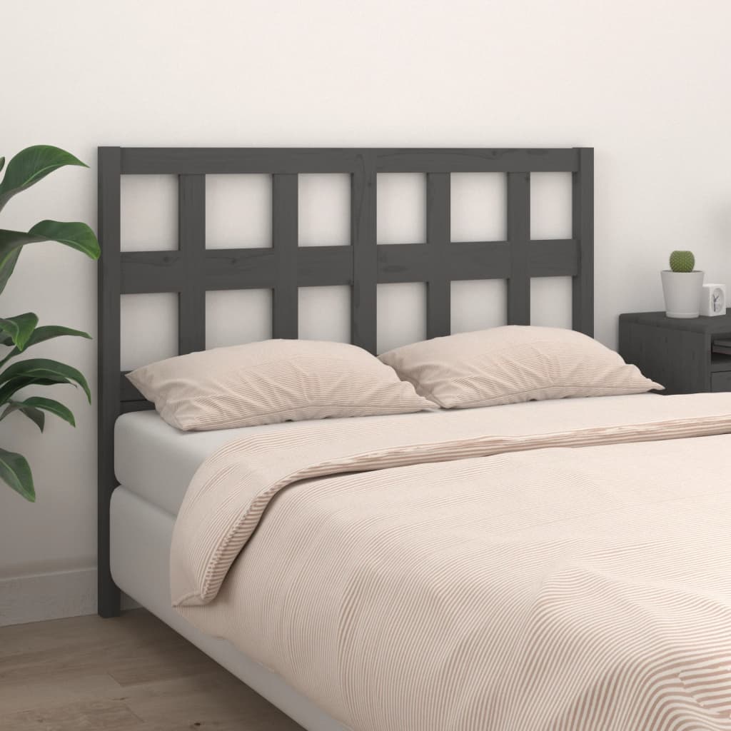 Testiera Per Letto Grigia 165,5x4x100 Cm Legno Massello Di Pino
