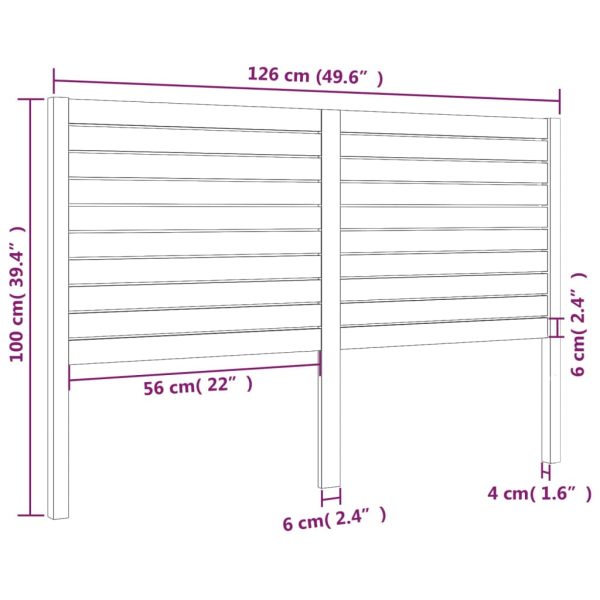 Testiera Per Letto Bianca 126x4x100cm In Legno Massello Di Pino - Image 6