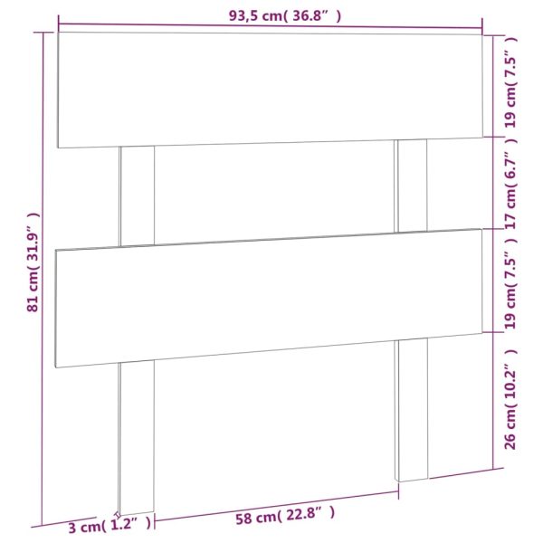 Testiera Per Letto 93,5x3x81 Cm In Legno Massello Di Pino - Image 6