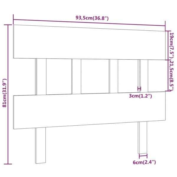 Testiera Per Letto 93,5x3x81 Cm In Legno Massello Di Pino - Image 6