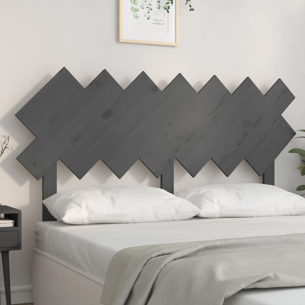 Testiera Per Letto Grigia141x3x80,5cm In Legno Massello Di Pino