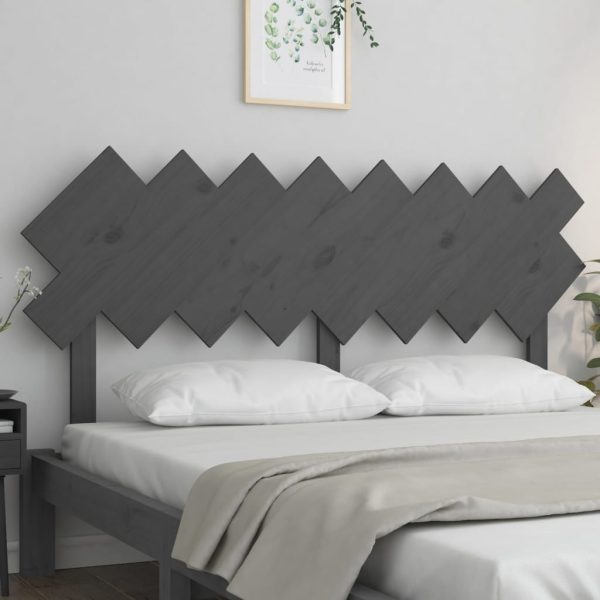 Testiera Per Letto Grigia 159,5x3x80,5cm Legno Massello Di Pino - Image 3