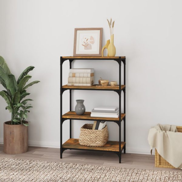 Libreria Rovere Fumo 60x33x100 Cm Legno Multistrato E Acciaio - Image 3