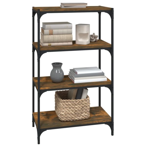 Libreria Rovere Fumo 60x33x100 Cm Legno Multistrato E Acciaio - Image 4