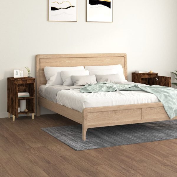 Comodini 2 Pz Rovere Fumo 40x35x70 Cm In Legno Multistrato - Image 3