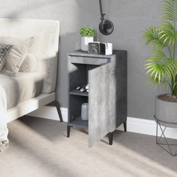 Comodini 2 Pz Grigio Cemento 40x35x70 Cm In Legno Multistrato - Image 3