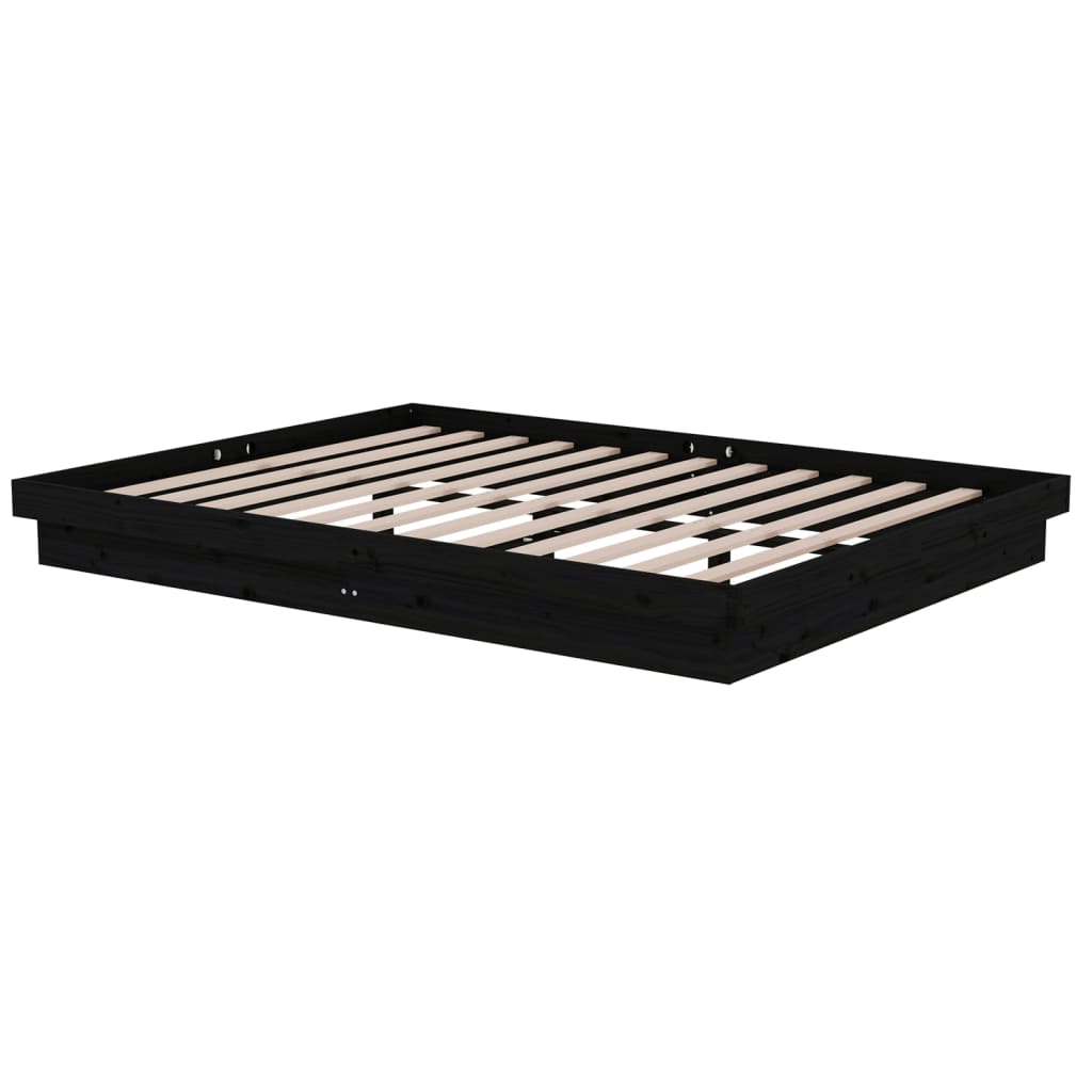 Giroletto Nero In Legno Massello 150x200 Cm King Size - Image 4