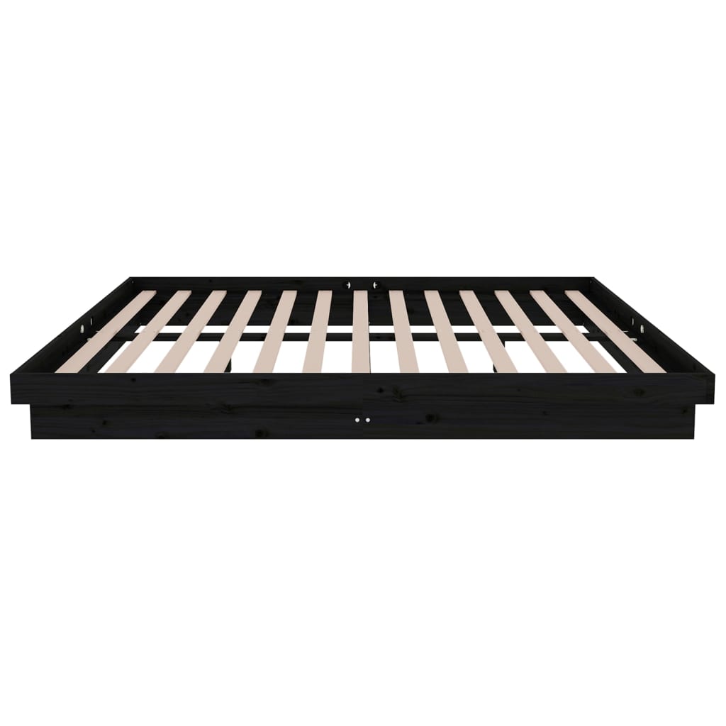 Giroletto Nero In Legno Massello 150x200 Cm King Size - Image 6