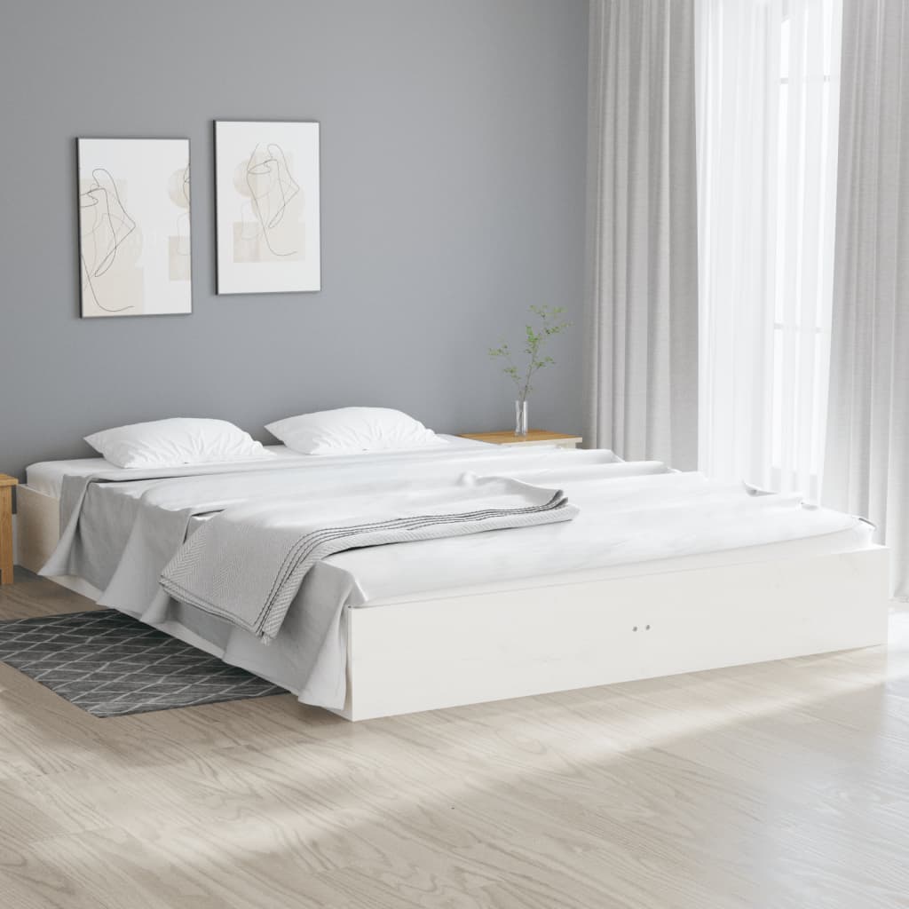 Giroletto Bianco In Legno Massello 160x200 cm